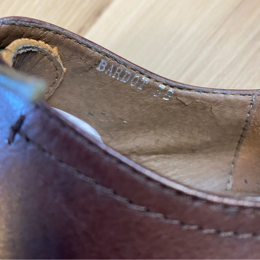 L’ARTISTE Bardot Brown Leather Shoes Oxford Heel Size 7.5 - Picture 7 of 9